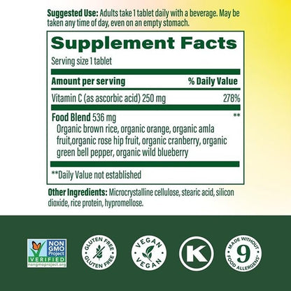MegaFood Complex C – Immunsystem-Unterstützung mit täglichem Vitamin C aus echter Nahrung – Vegan & Allergenarm – 30 Tabletten