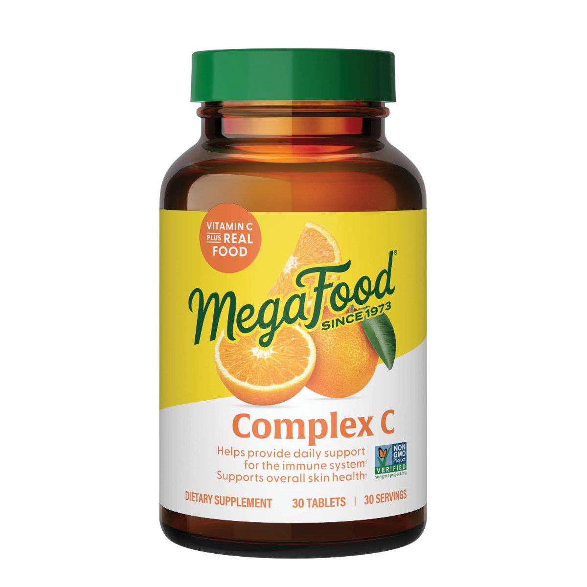 MegaFood Complex C – Immunsystem-Unterstützung mit täglichem Vitamin C aus echter Nahrung – Vegan & Allergenarm – 30 Tabletten