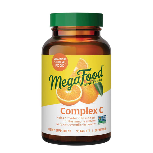 MegaFood Complex C – Immunsystem-Unterstützung mit täglichem Vitamin C aus echter Nahrung – Vegan & Allergenarm – 30 Tabletten