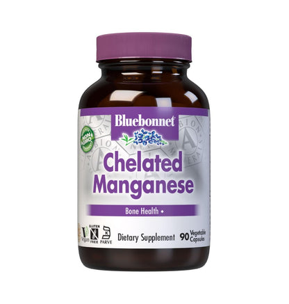 BlueBonnet Nutrition Albion Chelatiertes Mangan – Aminosäurechelat, soja-, milch- & glutenfrei, nicht gentechnisch verändert, koscher zertifiziert, vegan, 90 Kapseln