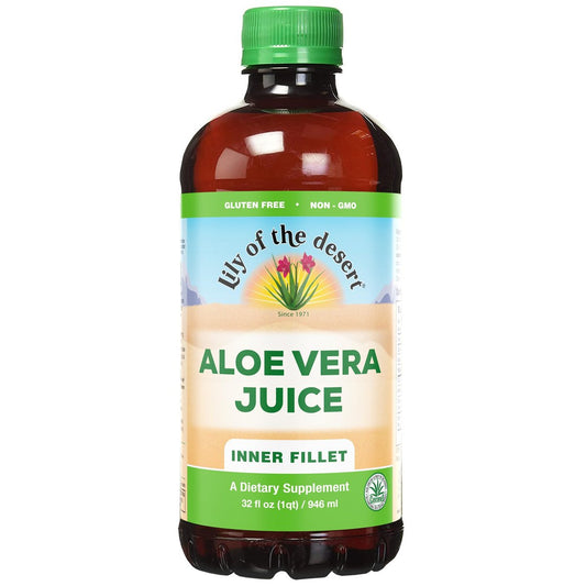 Lily Of The Desert Aloe Vera Saft – Inner Filet Bio Aloe Getränk mit natürlichen Vitaminen, Verdauungsenzymen für die Darmgesundheit, Magenberuhigung, Wohlbefinden, strahlende Haut, 946 ml