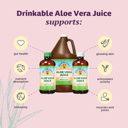 Lily Of The Desert Aloe Vera Saft – Inner Filet Bio Aloe Getränk mit natürlichen Vitaminen, Verdauungsenzymen für die Darmgesundheit, Magenberuhigung, Wohlbefinden, strahlende Haut, 946 ml