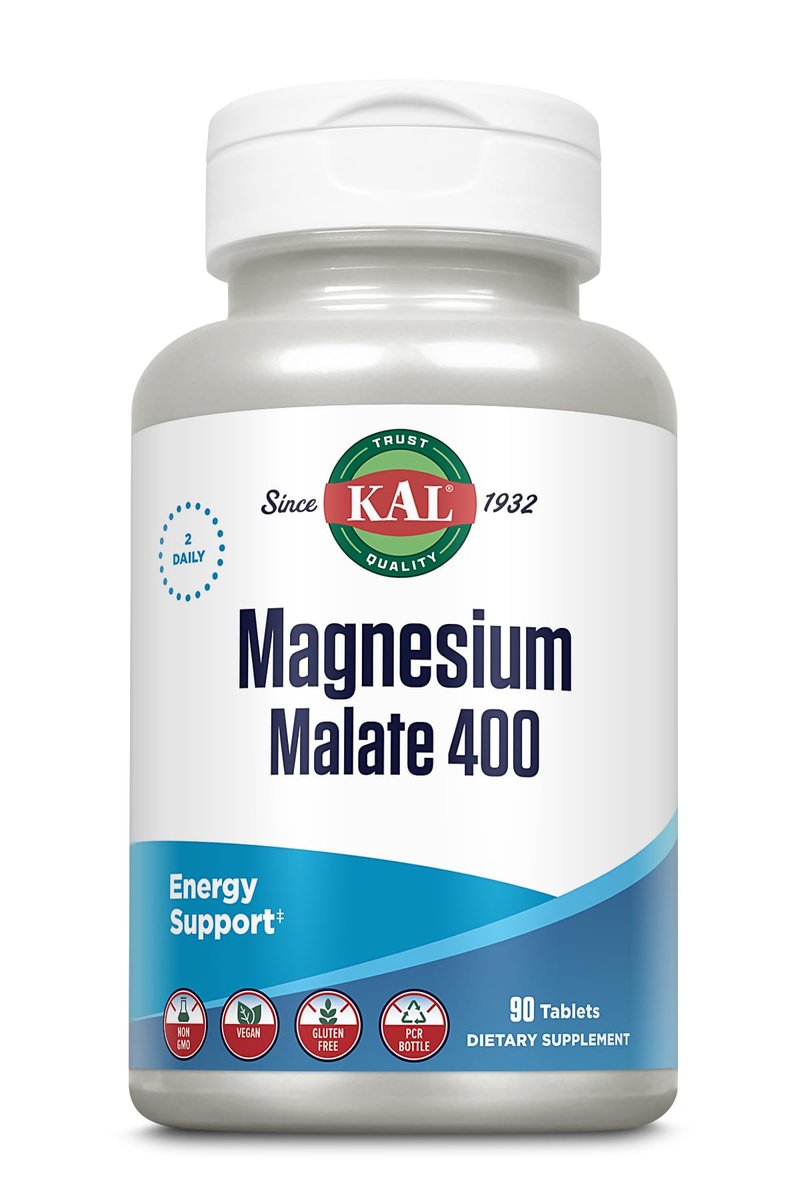 KAL Magnesium Malat 400 mg – Chelatiertes Magnesium mit Äpfelsäure für Energie & Muskelfunktion, vegan, non-GMO, 90 Tabletten