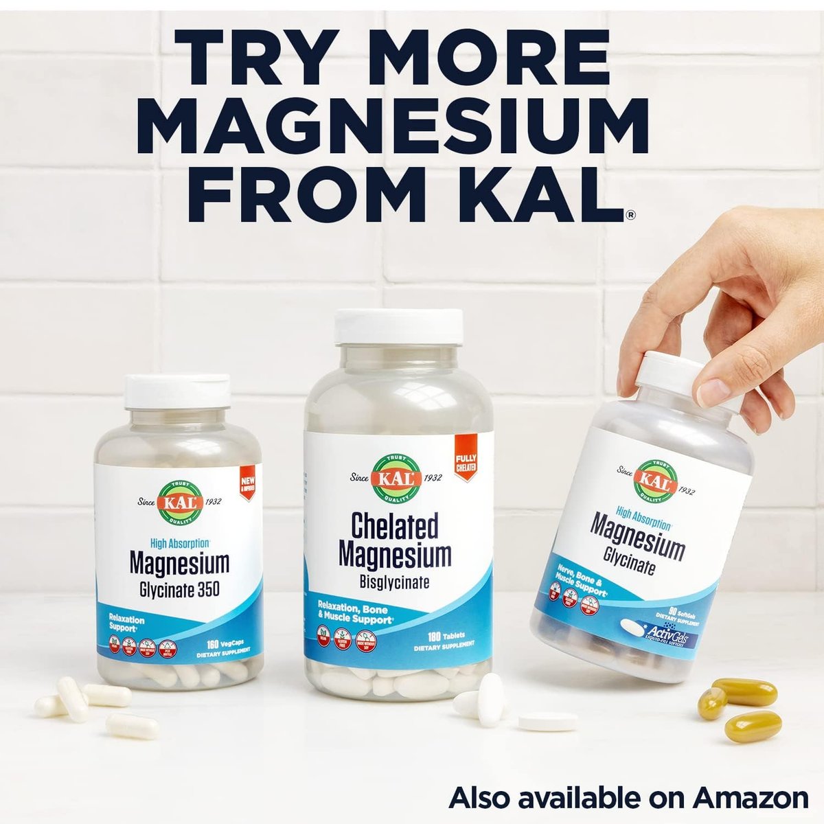 KAL Magnesium Malat 400 mg – Chelatiertes Magnesium mit Äpfelsäure für Energie & Muskelfunktion, vegan, non-GMO, 90 Tabletten