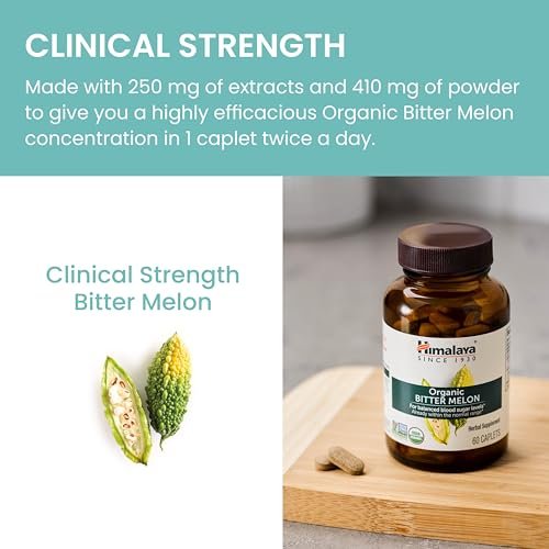 Himalaya Bio Bitter Melone – Unterstützung des Glukosestoffwechsels, USDA Bio, Vegan, Glutenfrei, 660 mg, 60 Kapseln