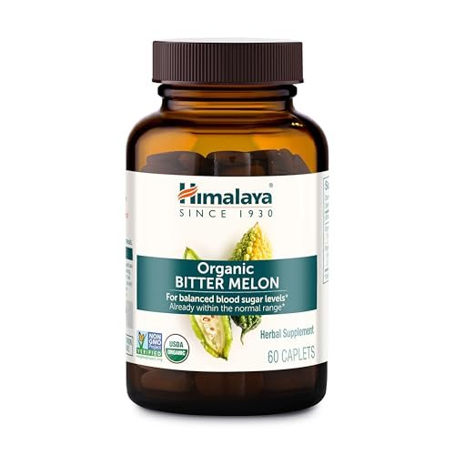 Himalaya Bio Bitter Melone – Unterstützung des Glukosestoffwechsels, USDA Bio, Vegan, Glutenfrei, 660 mg, 60 Kapseln
