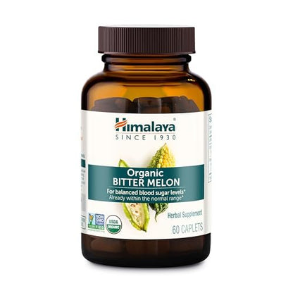 Himalaya Bio Bitter Melone – Unterstützung des Glukosestoffwechsels, USDA Bio, Vegan, Glutenfrei, 660 mg, 60 Kapseln