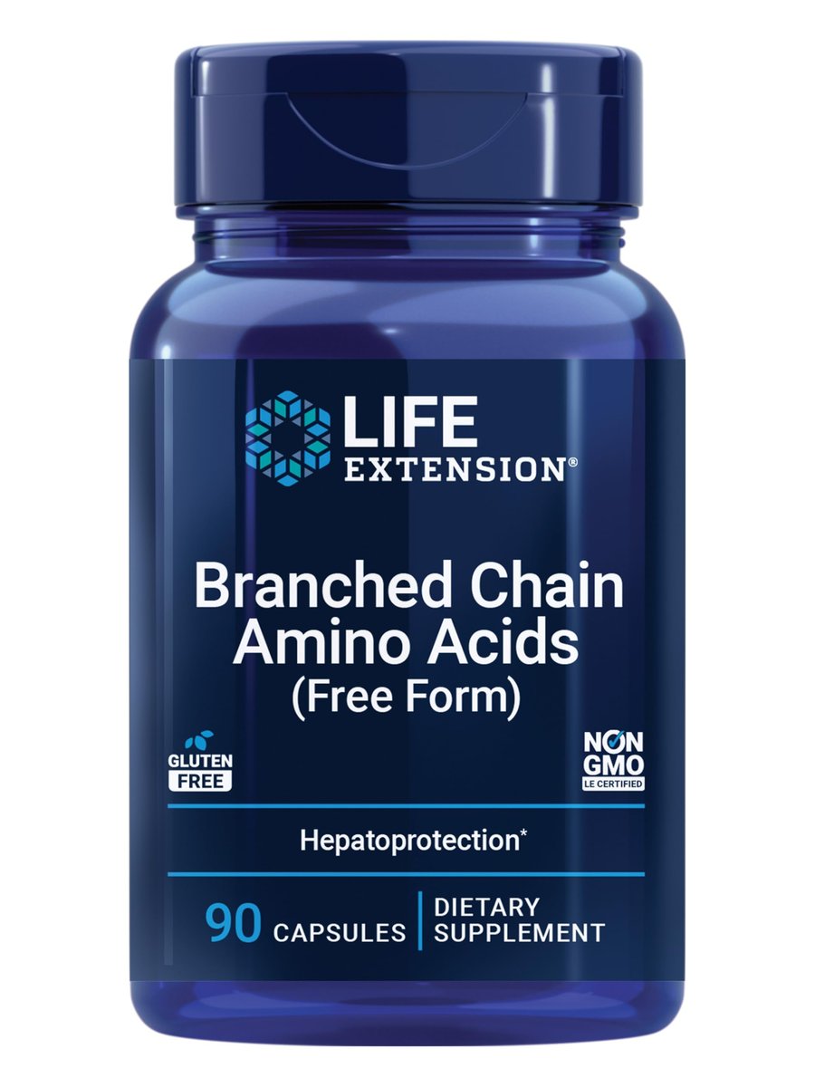 Life Extension Verzweigtkettige Aminosäuren (BCAAs) – Leucin, Isoleucin, Valin – Fördert die Muskelregeneration nach dem Training – Glutenfrei, Nicht-GVO – 90 Kapseln