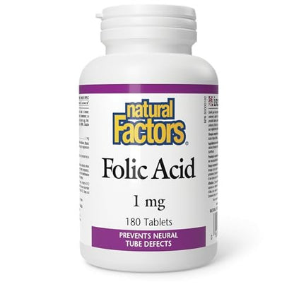 Folsäure 1 mg (180 Tabletten) – Natürliche Unterstützung für Zellteilung und Schwangerschaft
