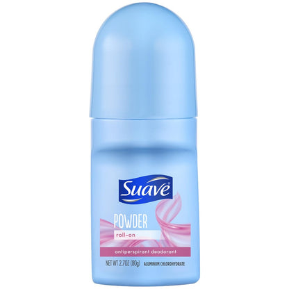 Suave Roll-On Deodorant für Frauen, Powder Fresh Duft – Antitranspirant Deodorant mit 24h Schweiß- und Geruchsschutz, 76,5 g