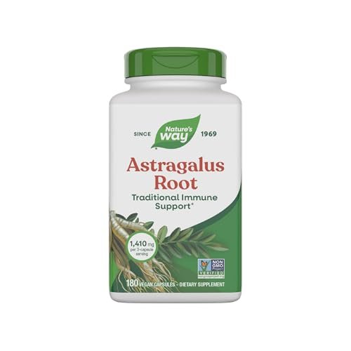 Nature's Way Astragalus-Wurzel, traditionelle Immununterstützung*, Non-GMO Project verifiziert, vegan, 180 Kapseln