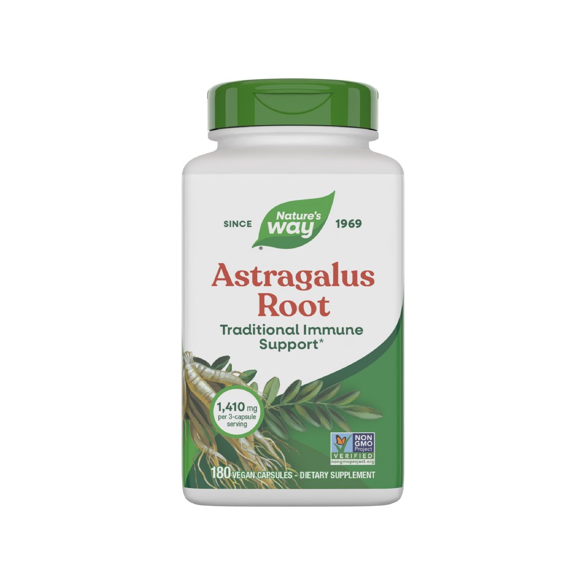Nature's Way Astragalus-Wurzel, traditionelle Immununterstützung*, Non-GMO Project verifiziert, vegan, 180 Kapseln