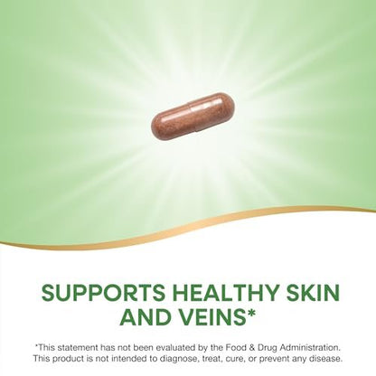 Nature's Way Traubenkernextrakt Standardisiert – Unterstützt gesunde Haut und Venen*, Antioxidantien* – Non-GMO Project Verified – 60 vegane Kapseln