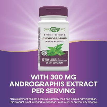 Nature's Way Premium Extrakt Andrographis, Immununterstützung*, 300 mg Andrographis-Extrakt pro Portion, 60 vegane Kapseln