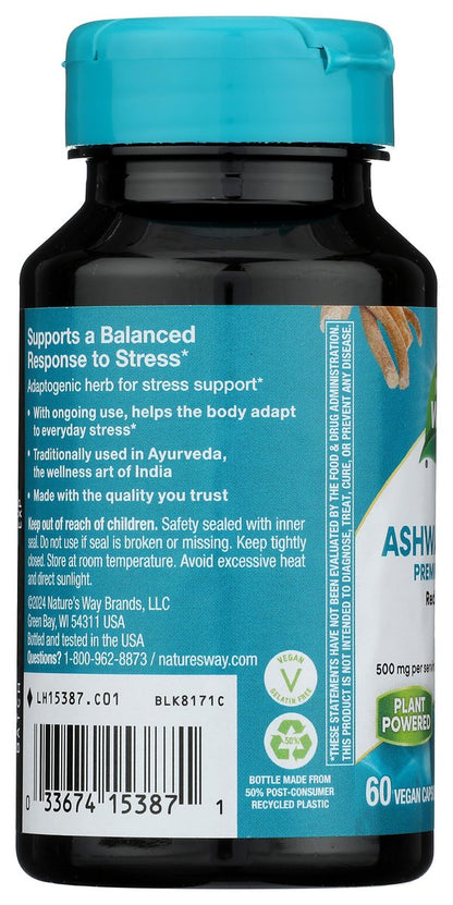 Nature's Way Ashwagandha, 500 mg pro Portion, 60 Kapseln (Verpackung kann variieren)