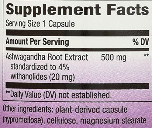 Nature's Way Ashwagandha, 500 mg pro Portion, 60 Kapseln (Verpackung kann variieren)