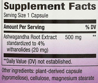 Nature's Way Ashwagandha, 500 mg pro Portion, 60 Kapseln (Verpackung kann variieren)