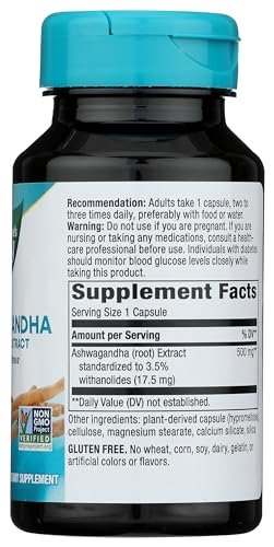Nature's Way Ashwagandha, 500 mg pro Portion, 60 Kapseln (Verpackung kann variieren)