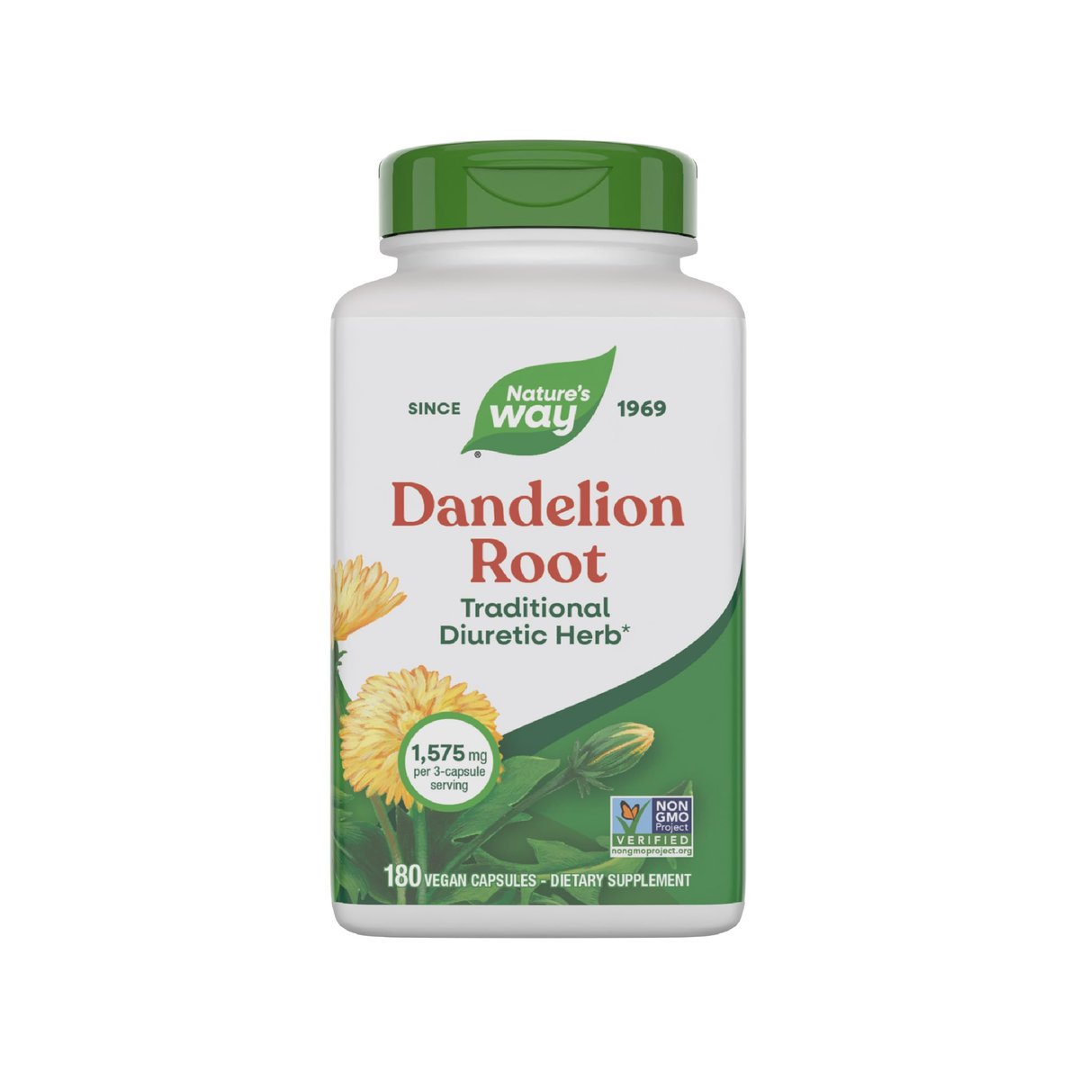 Nature's Way Löwenzahnwurzel, traditionelles Diuretikum*, traditionell zur Linderung von Verdauungsbeschwerden*, vegan, 180 Kapseln (Verpackung kann variieren)