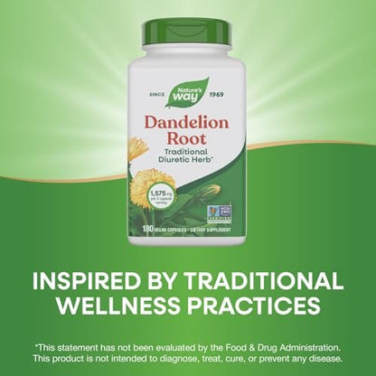 Nature's Way Löwenzahnwurzel, traditionelles Diuretikum*, traditionell zur Linderung von Verdauungsbeschwerden*, vegan, 180 Kapseln (Verpackung kann variieren)