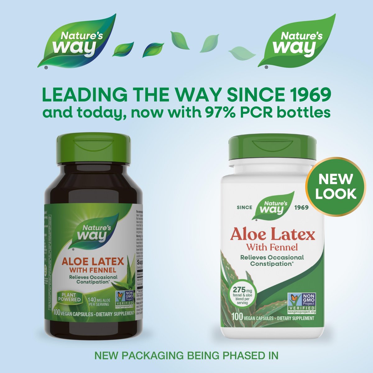 Nature's Way Aloe Latex mit Fenchel, Aloe-Vera-Kapseln gegen gelegentliche Verstopfung*, Non-GMO Project Verified, glutenfrei, 100 vegane Kapseln (Verpackung kann variieren)