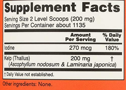 NOW Foods Kelp Pulver – 227 g (8 oz) | Natürliche Jodquelle aus Meeresalgen