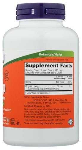NOW Foods Kelp Pulver – 227 g (8 oz) | Natürliche Jodquelle aus Meeresalgen