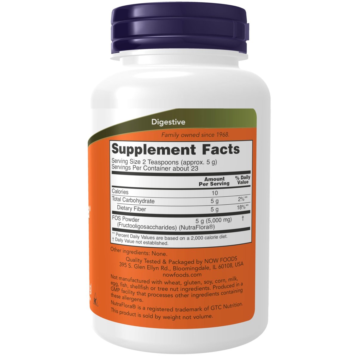NOW Foods NutraFlora FOS Pulver – Präbiotische Ballaststoffe, 113 g (4 Unzen)