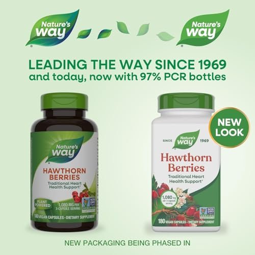 Nature's Way Premium Kräuter Weißdornbeeren, 1.530 mg pro Portion, 180 Kapseln