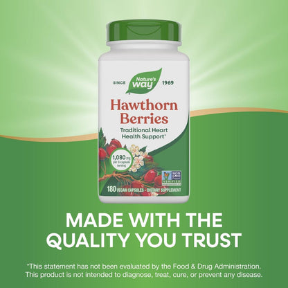 Nature's Way Premium Kräuter Weißdornbeeren, 1.530 mg pro Portion, 180 Kapseln