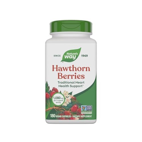 Nature's Way Premium Kräuter Weißdornbeeren, 1.530 mg pro Portion, 180 Kapseln