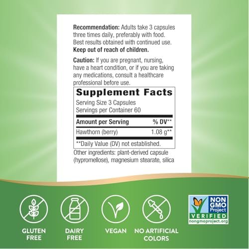 Nature's Way Premium Kräuter Weißdornbeeren, 1.530 mg pro Portion, 180 Kapseln