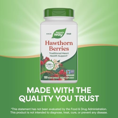 Nature's Way Premium Kräuter Weißdornbeeren, 1.530 mg pro Portion, 180 Kapseln