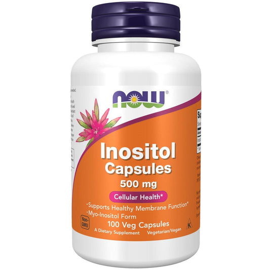 NOW Foods Inositol 500 mg – 100 vegane Kapseln für gesunde Zellfunktion und Membranunterstützung