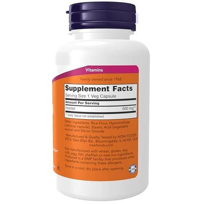 NOW Foods Inositol 500 mg – 100 vegane Kapseln für gesunde Zellfunktion und Membranunterstützung