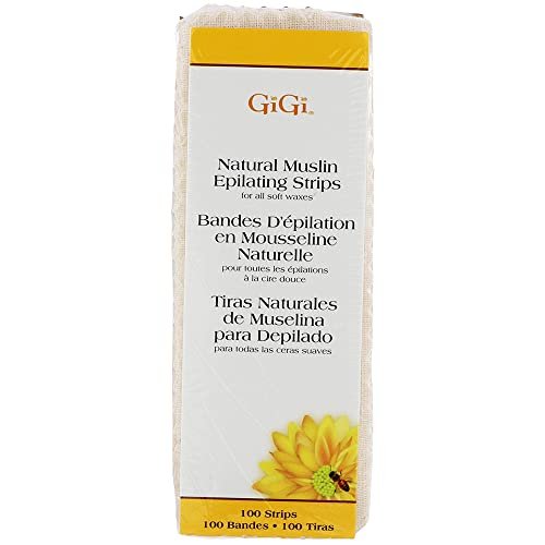 GiGi Waxing Strips für Haarentfernung, kleine natürliche Mullstreifen, 100 Enthaarungsstreifen