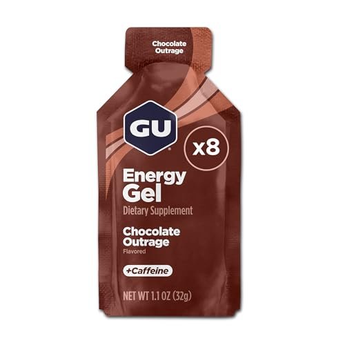 GU Energy Original Energy Gels Chocolate Outrage – 8er-Pack, 1,1 Fl Oz pro Gel
