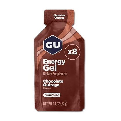 GU Energy Original Energy Gels Chocolate Outrage – 8er-Pack, 1,1 Fl Oz pro Gel