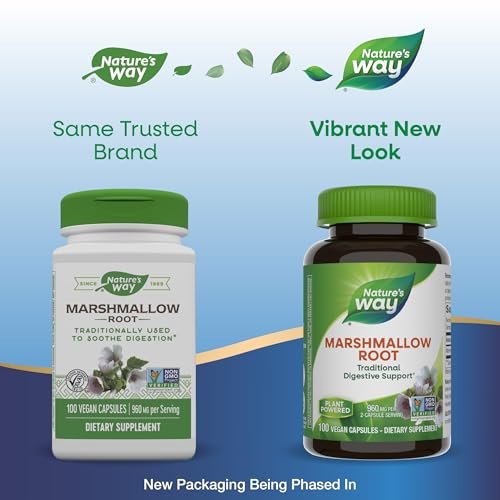 Nature's Way Premium Herbal Eibischwurzel, 960 mg pro Portion, 100 Kapseln