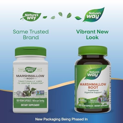 Nature's Way Premium Herbal Eibischwurzel, 960 mg pro Portion, 100 Kapseln