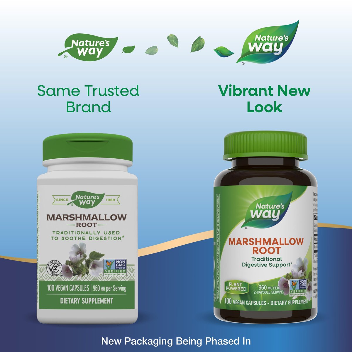 Nature's Way Premium Herbal Eibischwurzel, 960 mg pro Portion, 100 Kapseln