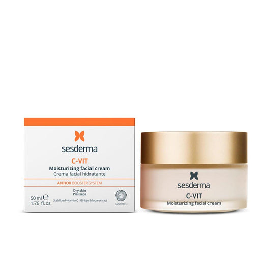 Sesderma C-VIT Feuchtigkeitscreme für das Gesicht – Anti-Aging mit Vitamin C Antioxidantien, mildert feine Linien und revitalisiert die Haut, 50 ml