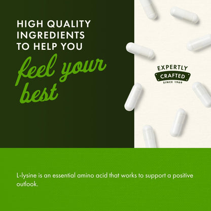 Swanson L-Lysin 500 mg – 300 Kapseln, freie Form, Aminosäure für Immunsystem & Nervensystem