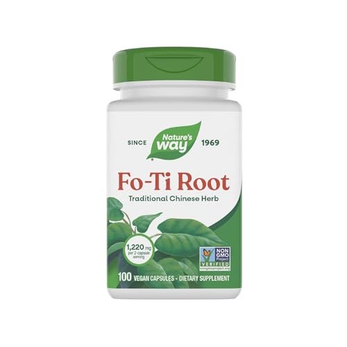 Nature's Way Fo-Ti Wurzel, Traditionelles Chinesisches Kraut, 1.220 mg pro Portion, 100 Vegane Kapseln