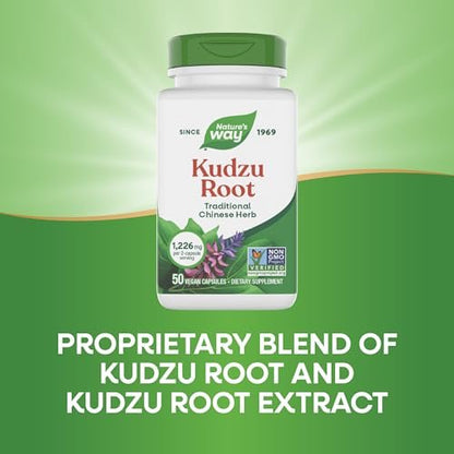 Nature's Way Kudzu-Wurzel, 1.226 mg pro 2-Kapsel-Portion, Non-GMO Project Verified, 50 vegane Kapseln (Verpackung kann variieren)