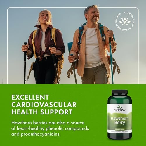 Swanson Weißdornbeere Vollspektrum – 250 Kapseln, 565 mg – Herz-Kreislauf-Unterstützung mit antioxidativen Flavonoiden