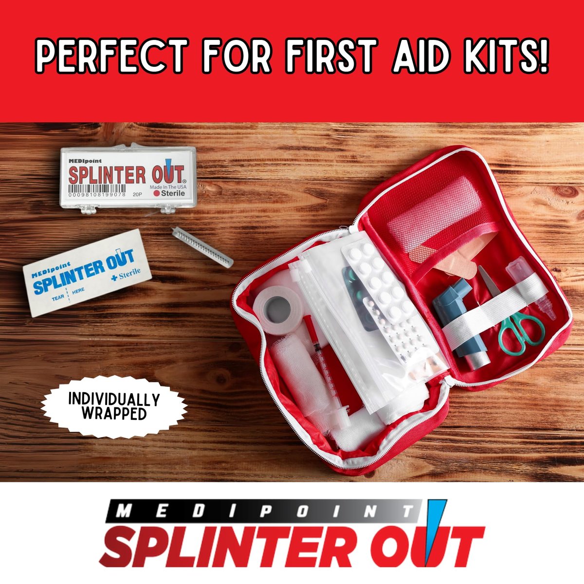 Medipoint Splitter Entferner – 20 Stück, Splitterpinzette aus Kunststoff, Silber