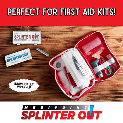 Medipoint Splitter Entferner – 20 Stück, Splitterpinzette aus Kunststoff, Silber