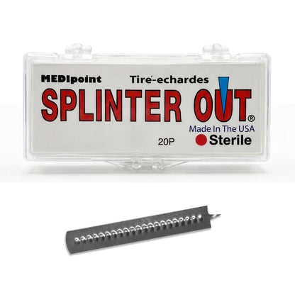 Medipoint Splitter Entferner – 20 Stück, Splitterpinzette aus Kunststoff, Silber