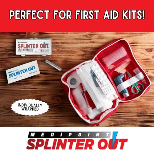 Medipoint Splitter Entferner – 20 Stück, Splitterpinzette aus Kunststoff, Silber